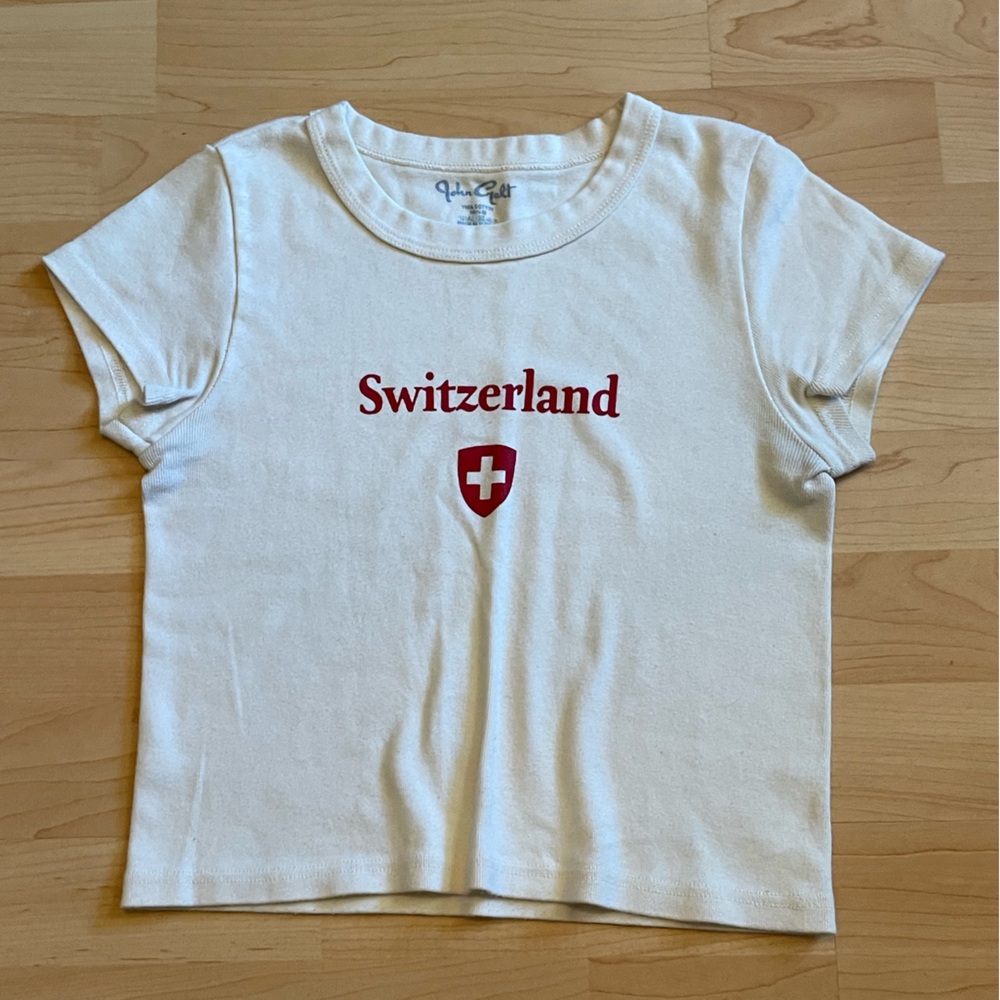 Brandy Melville Switzerland Crop Top Baby Tee